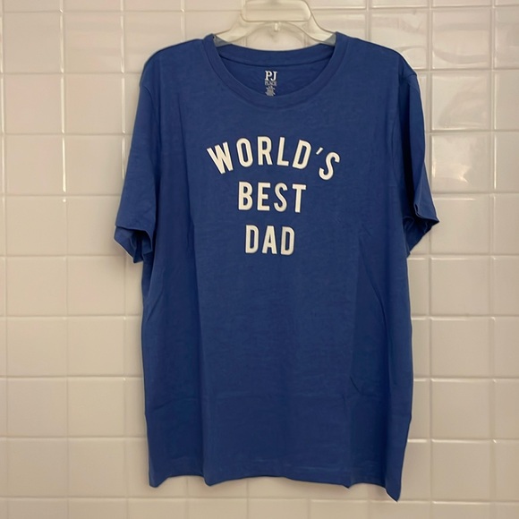 PJ Place, large graphic sleep tee. Blue, rib knit crew neck. Tag-lees label - Picture 4 of 17